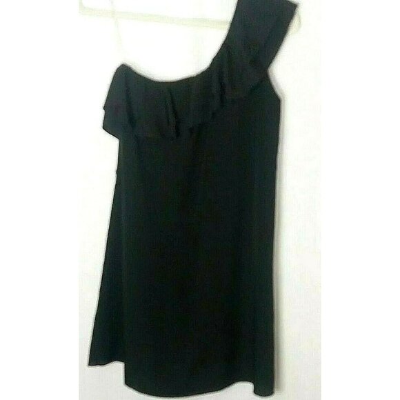 Guess One Shoulder Dress Medium Black Ruffle Party Special Occasion Date Night - Picture 7 of 7